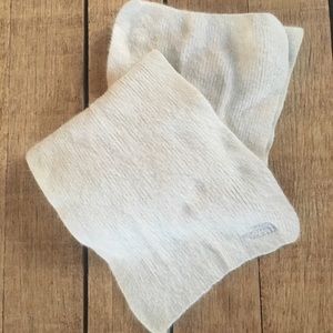 The North Face fuzzy off white scarf